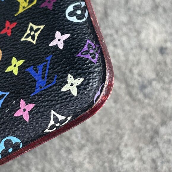 💕SOLD💕Louis Vuitton X Takashi Murakami Key Pouch Cles - Monogram Multicolore - Picture 4 of 12